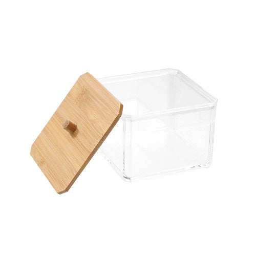 Boxsweden Bano Accessories Containerbamboo Lid 9.5X9.5X8Cm