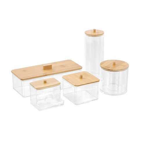 Boxsweden Bano Accessories Containerbamboo Lid 9.5X9.5X8Cm