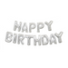 Happy Bday Foil Balloon Kit Silver 35.5cm