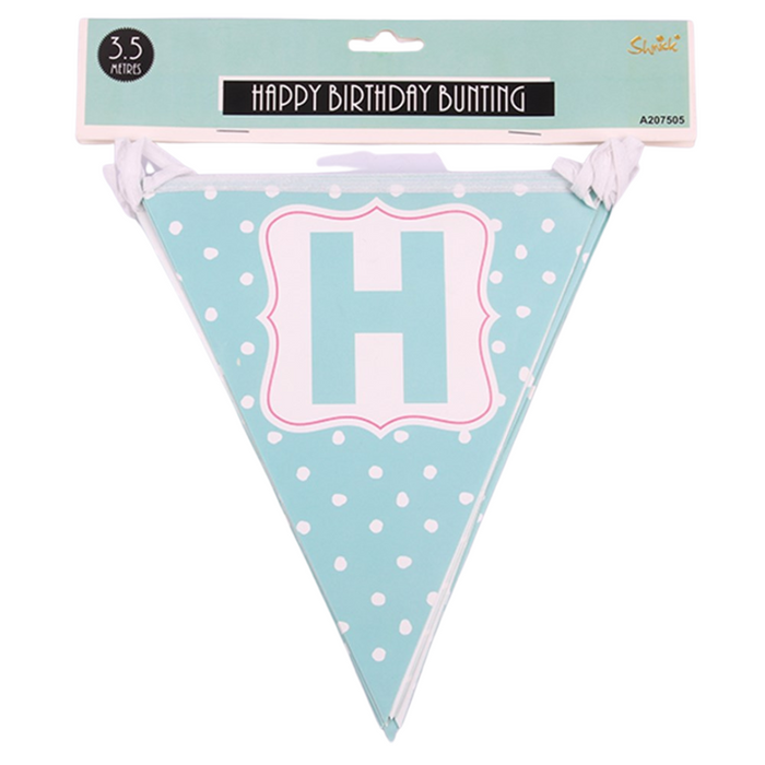 Happy Birthday Bunting in Mint