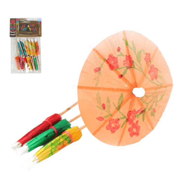 Luau Umbrella Paper Parasol 12pk