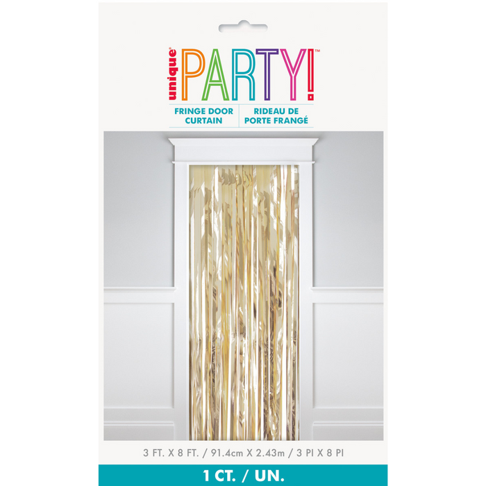 Fringe Door Curtain Gold