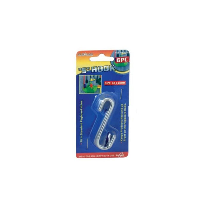 6pce S-Hooks-60x20mm-Small