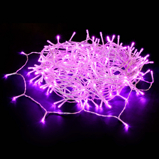 Ronis 240 LED Fairy Light Chain Pink Clear Cable 16.8m