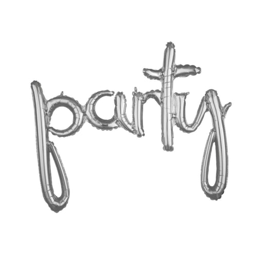 Ronis Banner Kit Foil Balloon Script Phrase Party Silver