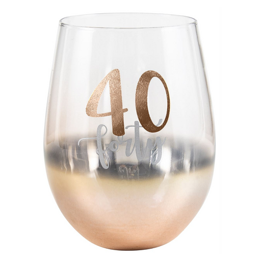 Ronis 40 Ombre Stemless Wine Glass Rose Gold 600ml