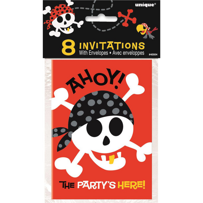 Pirate Fun Invitations 8pk