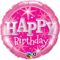 Foil Balloon 91Cm Rnd Bday Pink Sparkle