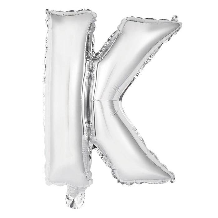 Alphabet Foil Balloon 35cm Silver - K