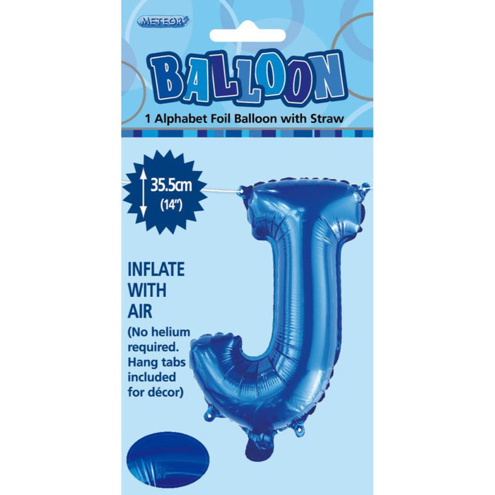 Alphabet Foil Balloon 35cm Royal Blue - J