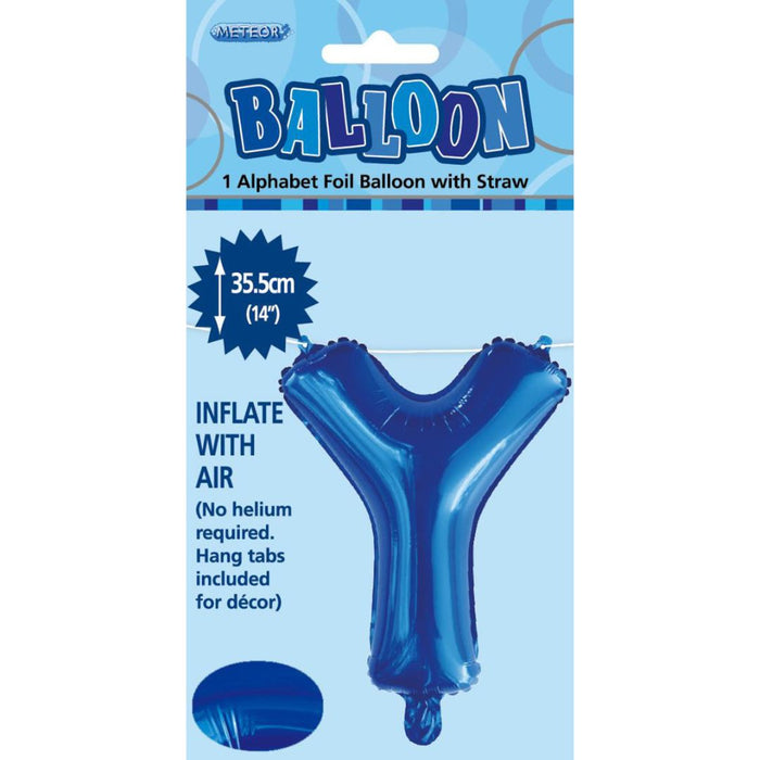 Alphabet Foil Balloon 35cm Royal Blue - Y