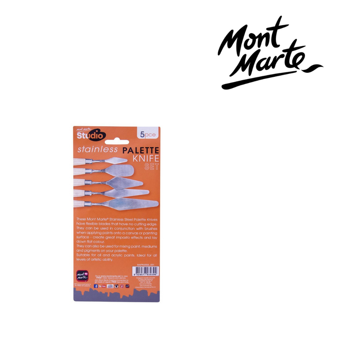 Mont Marte Stainless Palette Knife Set 5pc