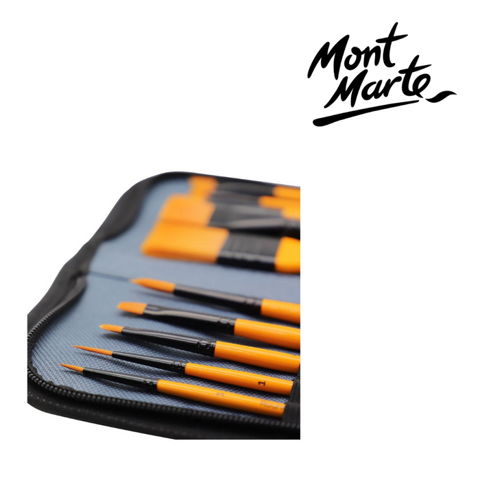 Mont Marte Brush Set in Wallet 11pc - Acrylic