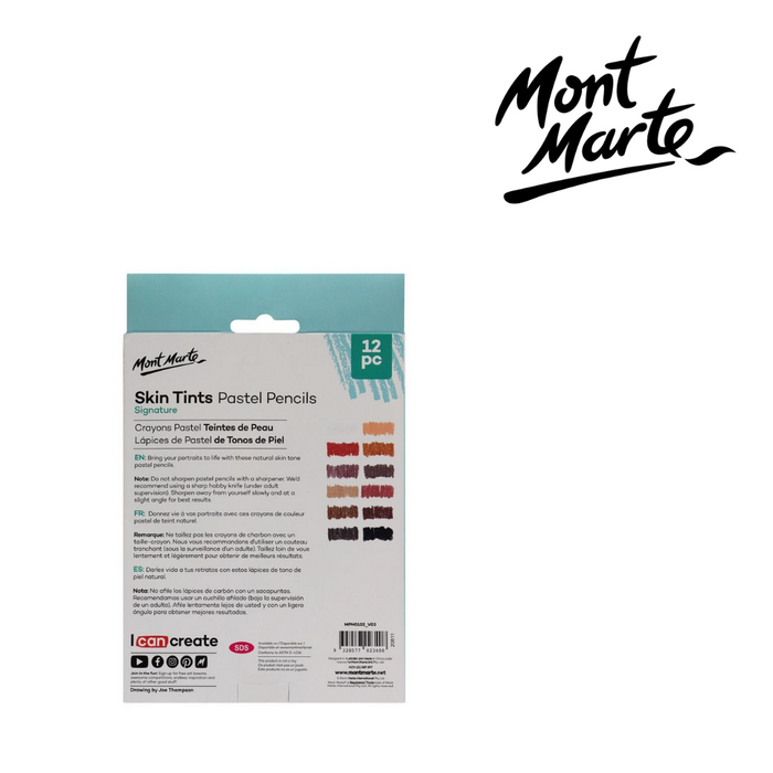 Mont Marte Skin Tints Pastel Pencils 12pc