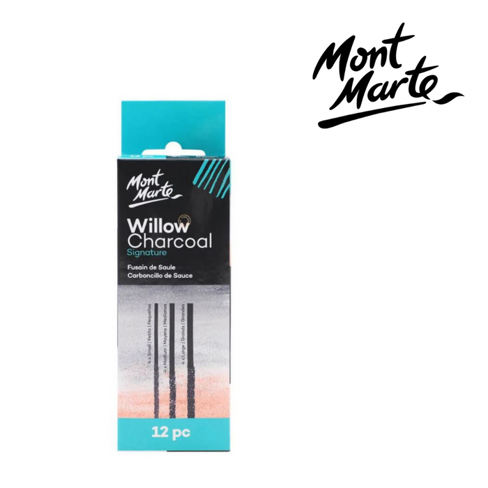 Mont Marte Willow Charcoal Pkt 12