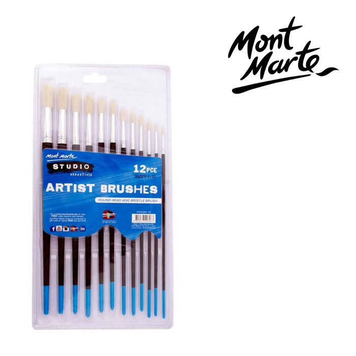 Mont Marte Brushes 12pc Round 1-12