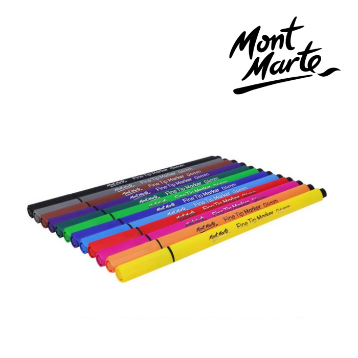 Mont Marte Fine Tip Marker 12pc Tri Grip in Case