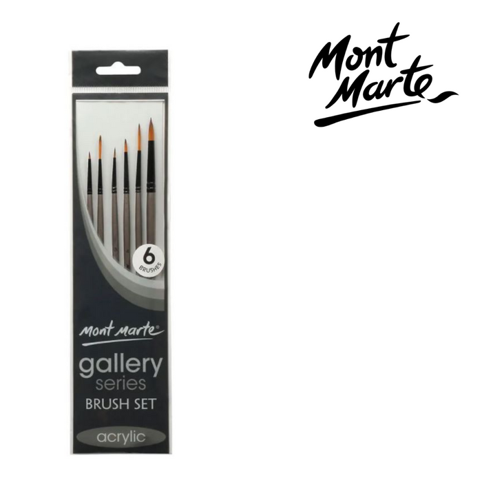 Mont Marte Gallery Series Brush Set Acrylic 6pc