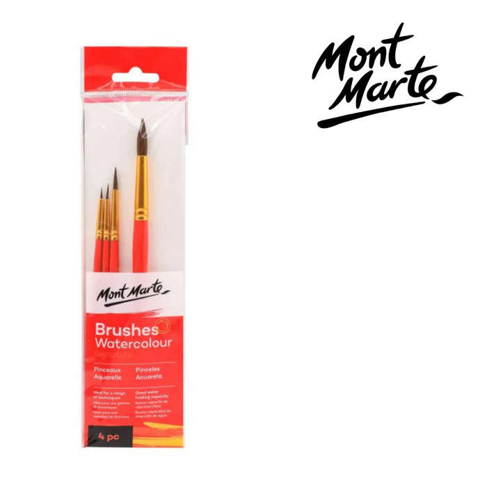 Mont Marte Gallery Series Brush Set Watercolour 4pc