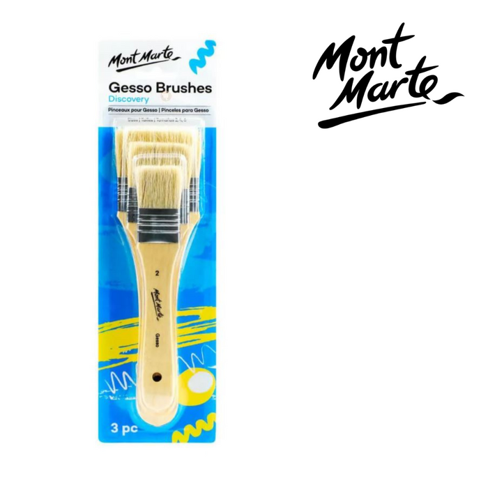 Mont Marte Gesso Brushes 3pc Sizes 2/4/6