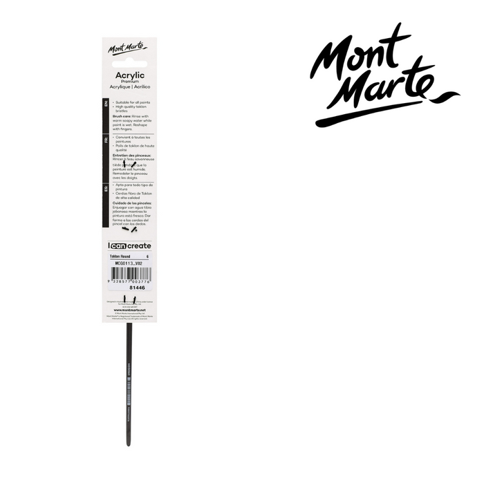 Mont Marte Artist Brush Taklon Round 6