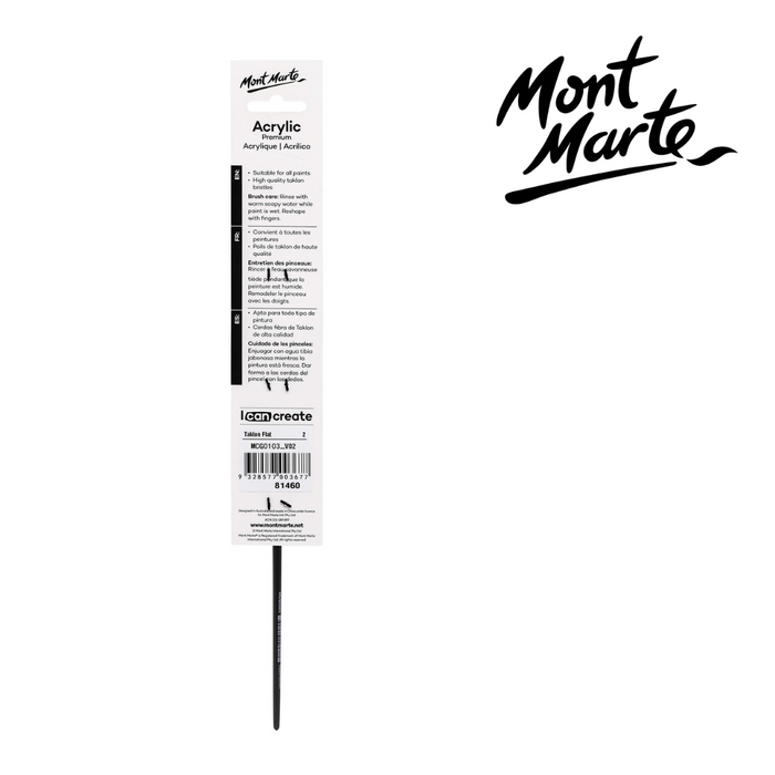 Mont Marte Artist Brush Taklon Flat Long 2