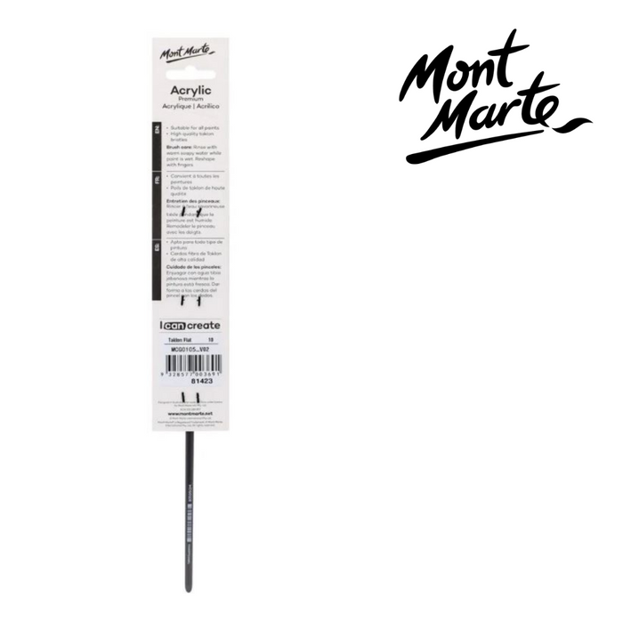 Mont Marte Artist Brush Taklon Flat Long 10