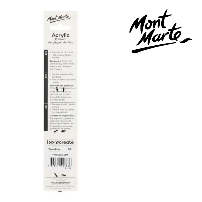 Mont Marte Artist Brush Taklon Liner 5/0