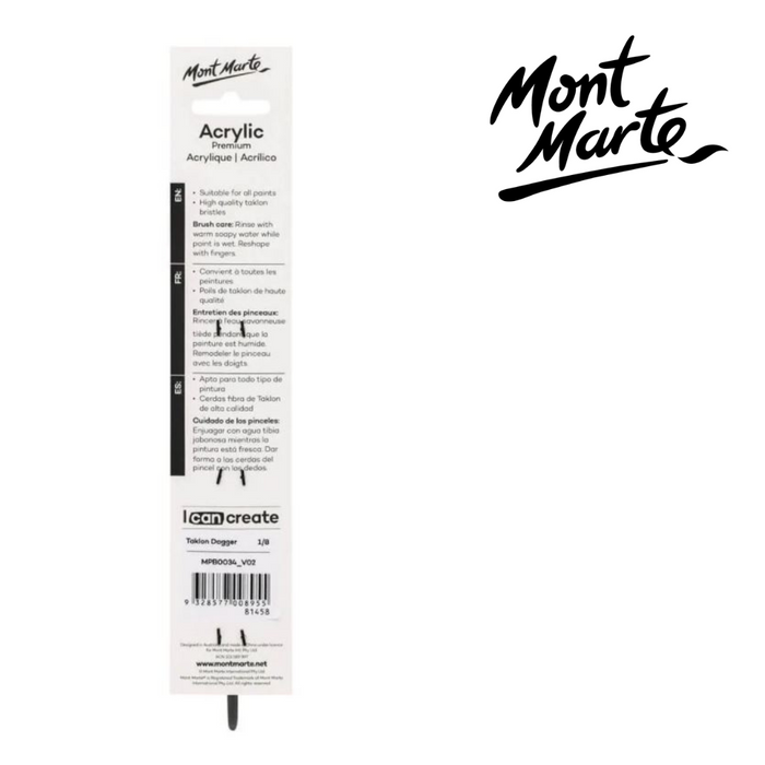 Mont Marte Artist Brush Taklon Dagger 1/8