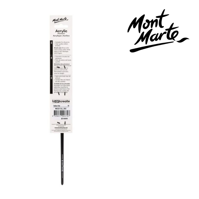 Mont Marte Artist Brush Taklon Flat Long 16