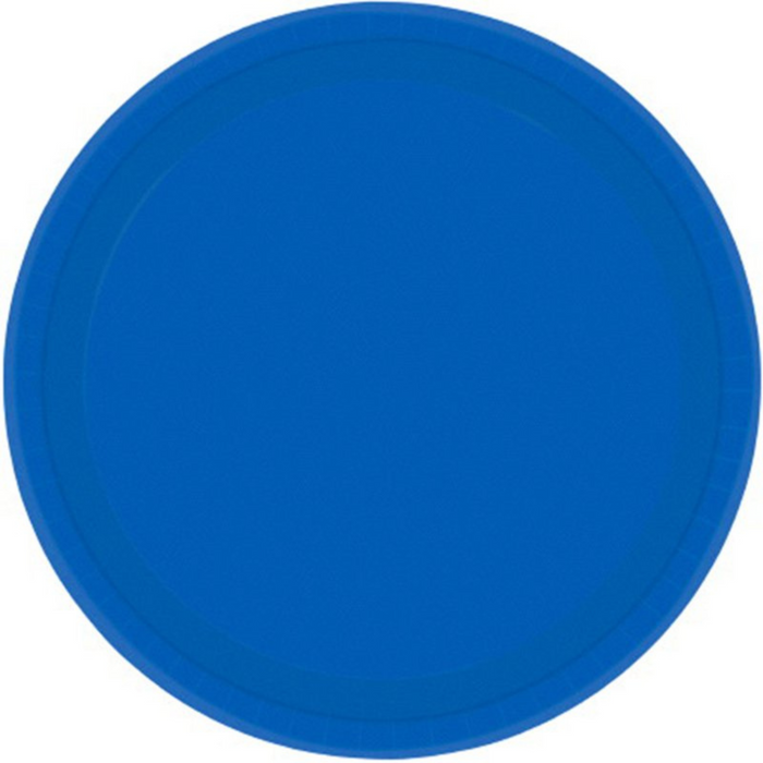 Paper Plates 17cm Round 20pk Bright Royal Blue