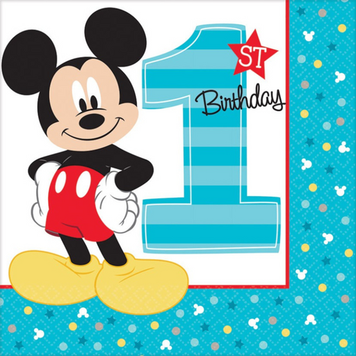 Mickey Fun To Be One Lunch Napkins 16pk