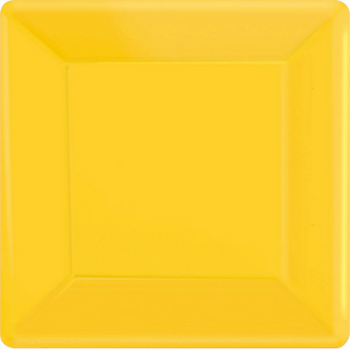 Paper Plates Square Yellow Sunshine 26cm 20pk