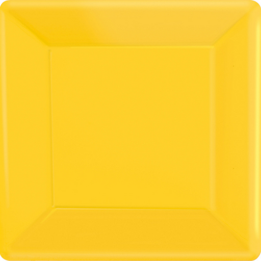 Paper Plates Square Yellow Sunshine 17cm 20pk