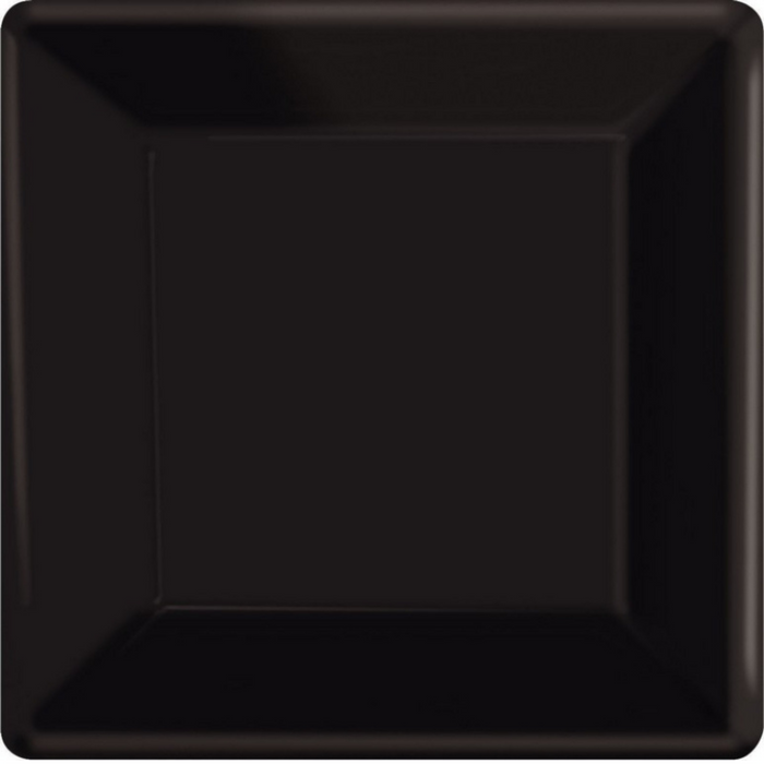 Paper Plates Square Jet Black 26cm 20pk