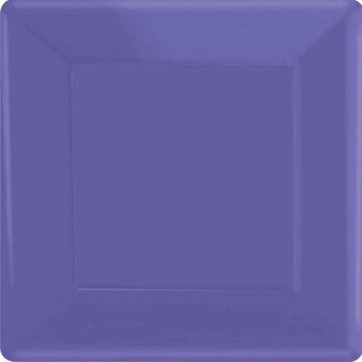 Paper Plates Square New Purple 17cm 20pk