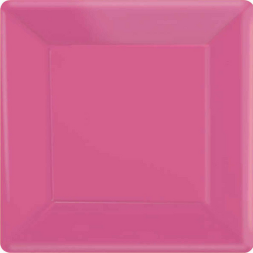 Paper Plates Square Bright Pink 17cm 20pk