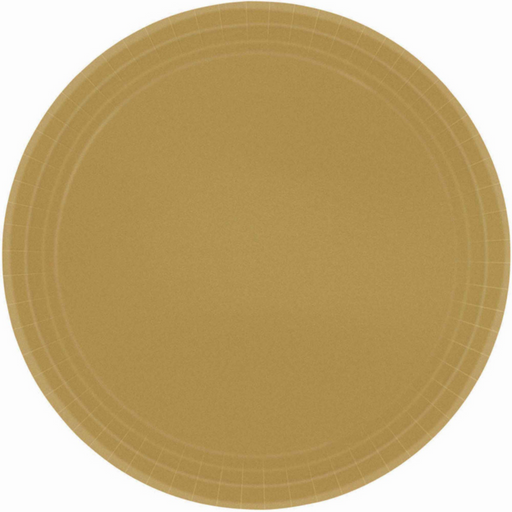 Paper Plates Round Gold 23cm 20pk