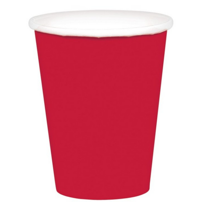 Paper Cups 266ml 20pk Apple Red