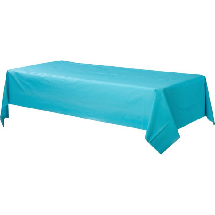 Plastic Rectangular Tablecover- Caribbean Blue