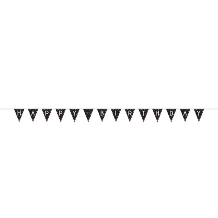 PARTY DECORS™ Sparkling Happy Birthday Pennant Banner (396cm)