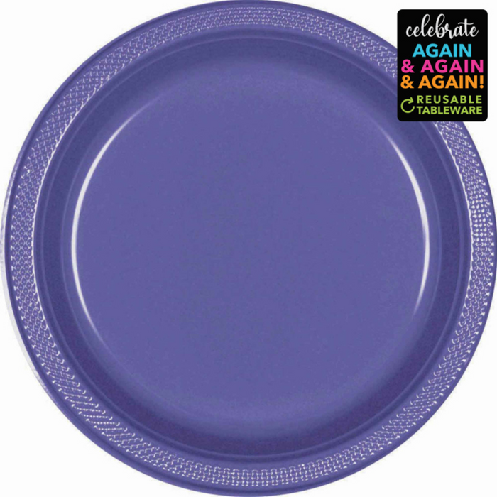 Premium Plastic Plates 23cm 20 Pack - New Purple Pk20