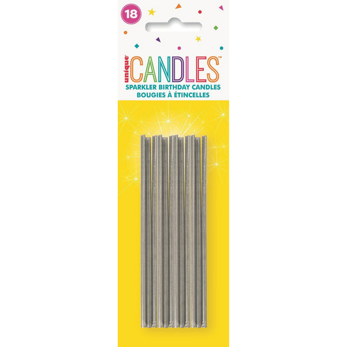 18 Sparkler Candles Silver