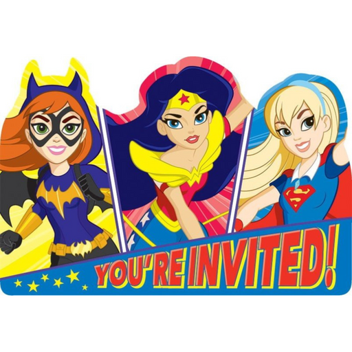 DC Superhero Girls Postcard Invitations 8pk