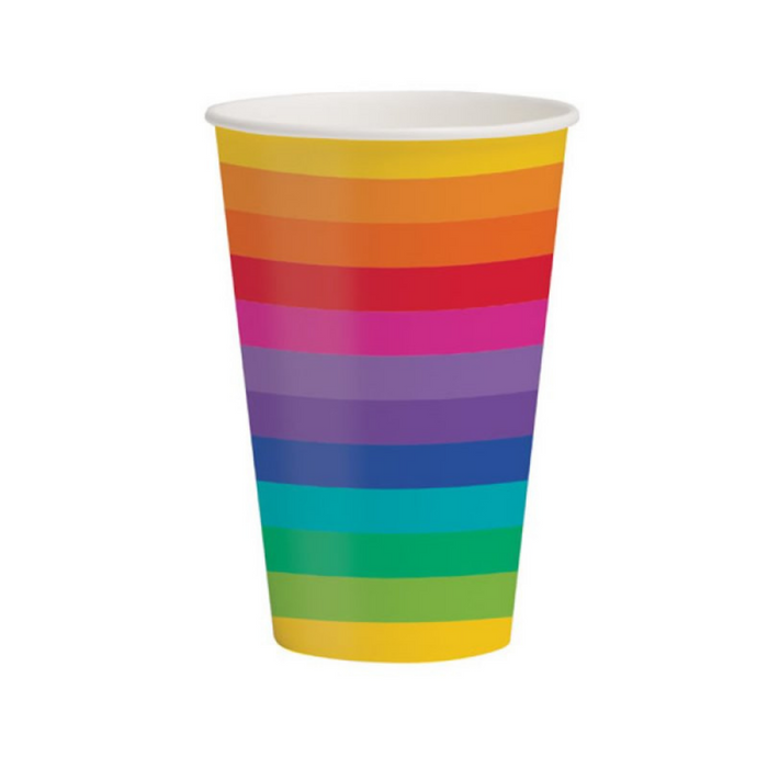 Rainbow Cups Paper 354ml 8pk