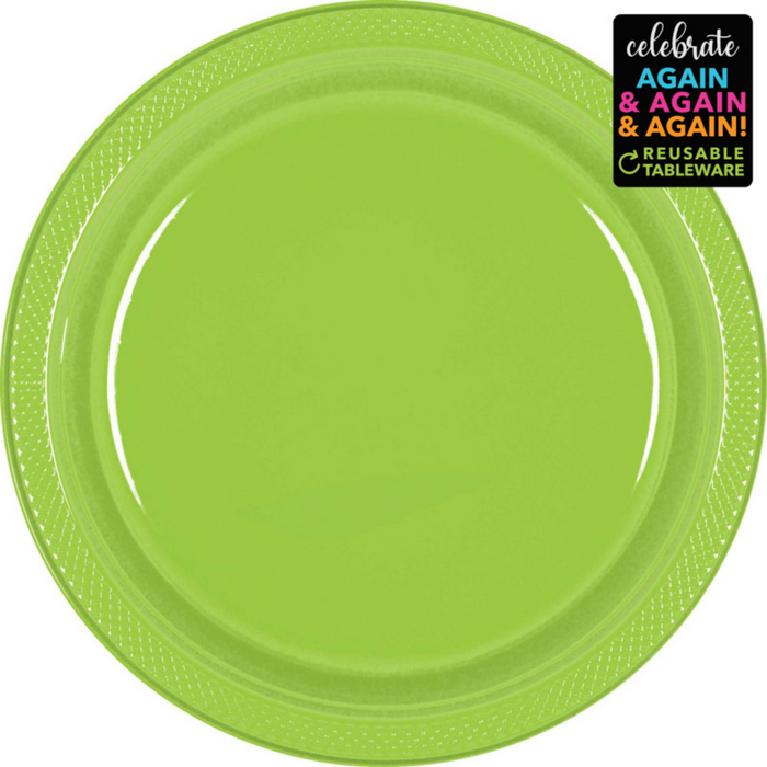 Premium Plastic Plates Kiwi 23cm 20pk