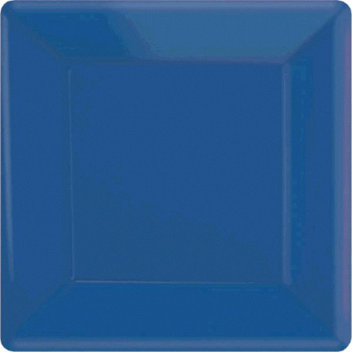 Paper Plates Square 17cm 20pk - Bright Royal Blue