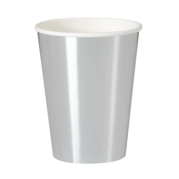 Silver Foil 8 x 355ml (12oz) Paper Cups