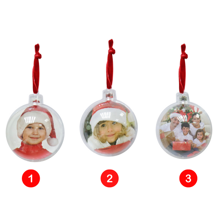 Photo Bauble DIY Red Loop 7cm