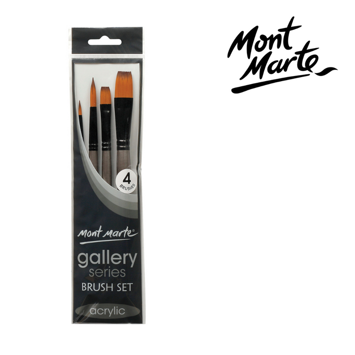 Mont Marte Gallery Series Brush Set Acrylic 4pc